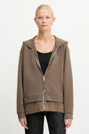 Bluzy damskie - BOSS bluza damska kolor brązowy z kapturem gładka 50548731 - miniaturka - grafika 1