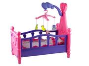 Akcesoria dla lalek - Lean Toys Duże łóżeczko dla lalki z karuzelą i pościelą - wysyłka w 24h !!! - miniaturka - grafika 1