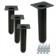 Meble modułowe i akcesoria - 4 x Noga meblowa Prosta czarna wysokość 15 cm regulowana wysokość Nóżka meb - miniaturka - grafika 1