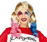 Dodatki do strojów karnawałowych - Guirca Peruka a'la Harley Quinn z kucykami GU4296 - miniaturka - grafika 1