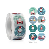 Pasmanteria - Naklejki Ozdobne Okrągłe Świąteczne Mix 100 Szt. - miniaturka - grafika 1