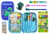 Zabawki kreatywne - Piórnik Szkolny Z Wyposażeniem Dinozaur Niebieski - miniaturka - grafika 1