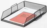 Półki na dokumenty - Szufladka na biurko metalowa łączona czarna - miniaturka - grafika 1