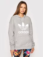 Bluzy damskie - Adidas Bluza adicolor Trefoil H33589 Szary Regular Fit - miniaturka - grafika 1