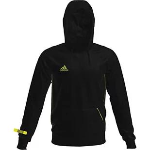 adidas Męska bluza z kapturem Juve Trv Hd, czarny/kwasowo-żółty, XS - Bluzy męskie - miniaturka - grafika 1
