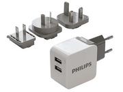 Kable komputerowe i do monitorów - Philips Ładowarka podróżna 2 USB, 5V / 3.1A Phil-DLP2220/10 - miniaturka - grafika 1