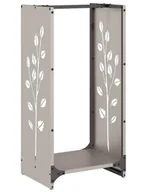 Akcesoria kominkowe - Elior Stojak na drewno opałowe srebrny R9-N66 - miniaturka - grafika 1