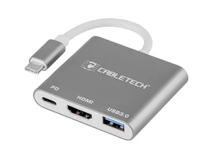 Cabletech Złącze adapter Cabletech wtyk Typu C gniazda USB 3.0 HDMI 2.0 Typu C KOM0952 KOM0952 - Adaptery i przejściówki - miniaturka - grafika 1