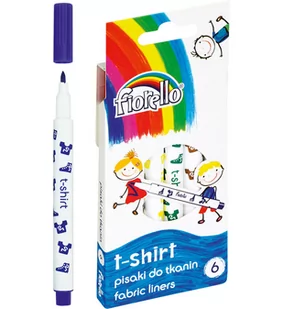 Fiorello Pisaki T-Shirt Do Tkanin 6 Kolorów Fiorello 5903364265625 - Kredki, ołówki, pastele i pisaki - miniaturka - grafika 1