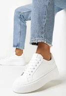Moda i Uroda OUTLET - Białe Sneakersy na Platformie Berdolina - miniaturka - grafika 1