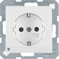 Gniazdka elektryczne - Hager Polo Gniazdo SCHUKO z podświetleniem orientacyjnym Berker B.Kwadrat/B.3/B.7 biały połysk 41098989 41098989 - miniaturka - grafika 1