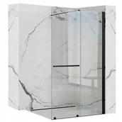 Ścianki i drzwi prysznicowe - Rea Czarna ścianka prysznicowa rozsuwana 120 cm Cortis Black UZYSKAJ 5 % RABATU NA ZAKUP K8880 - miniaturka - grafika 1