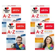 Witaminy i minerały - 2x Doppelherz® aktiv A-Z Dla Niego, 2x30 tabletek + 2x Dla Niej, 4x30 tabletek ZESTAW - miniaturka - grafika 1