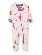 Śpiochy dla niemowląt - Hatley Kostium dla dziewczynki Organic Cotton Footed śpioszki dla małych dzieci, Kwiaty Pups, 0-3 Miesiące - miniaturka - grafika 1