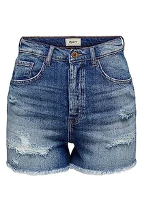 Bestseller A/S Damskie szorty ONLJENNA EX HW RAW DNM AZG111, Medium Blue Denim, XL, niebieski (medium blue denim), XL - Spodenki damskie - miniaturka - grafika 1