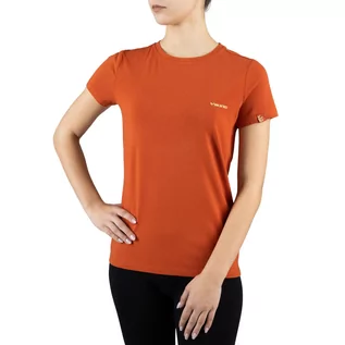 Odzież trekkingowa damska - T-shirt damski Viking Bamboo Harvi Lady pomarańczowy - grafika 1