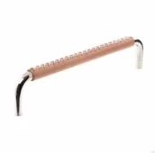 Zawiasy, okucia i inne akcesoria - Uchwyt meblowy podłużny 7353 96 Nikiel Polerowany ze Skórą - miniaturka - grafika 1