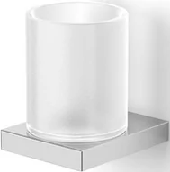 Kubki na szczoteczki do zębów - Kubeczek łazienkowy na szczoteczki uchwyt ze szklanką ścienny chrom STELLA Kobe - miniaturka - grafika 1
