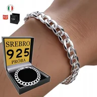 Bransolety męskie - Srebrna Bransoletka Męska Srebro 925 Pancerka 6Mm Diamentowana Bransoleta - miniaturka - grafika 1