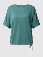 Koszulki i topy damskie - T-shirt z tunelem na dole - miniaturka - grafika 1