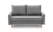Sofy i kanapy - Sofa z funkcją spania, Bellis, 150x90x75 cm, jasny szary - miniaturka - grafika 1
