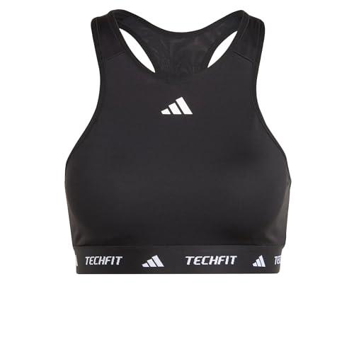 adidas Damski biustonosz treningowy Powerimpact Medum Support Techfit z wysokim dekoltem, XS C-D czarny