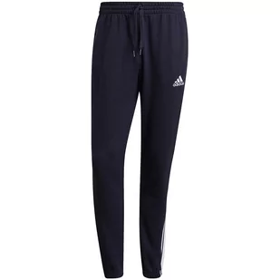 Spodnie męskie adidas Essentials Tapered Elastic Cuff 3 Stripes Pant granatowe GK8830-M - Spodnie męskie - miniaturka - grafika 1