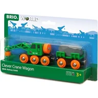 Pociągi dla dzieci - Brio Wagon dźwigowy z wagonem towarowym - miniaturka - grafika 1