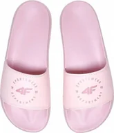 Klapki i japonki damskie - ﻿Klapki basenowe damskie 4F MM00FFLIF044A różowe - miniaturka - grafika 1