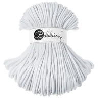 Półfabrykaty do biżuterii - Sznurek pleciony bawełniany Bobbiny Premium / Biały / White / 5mm / 100m - miniaturka - grafika 1