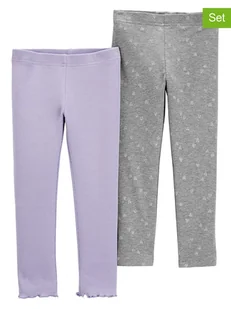 carter's Legginsy (2 pary) w kolorze fioletowym i szarym - Spodenki dla niemowląt - miniaturka - grafika 1