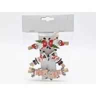 Ozdoby bożonarodzeniowe - Spinacz świąteczny drewniany 6 sztuk mix wzorów - miniaturka - grafika 1