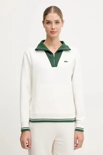 Lacoste bluza damska kolor beżowy z aplikacją SF8634 - Bluzy damskie - miniaturka - grafika 1