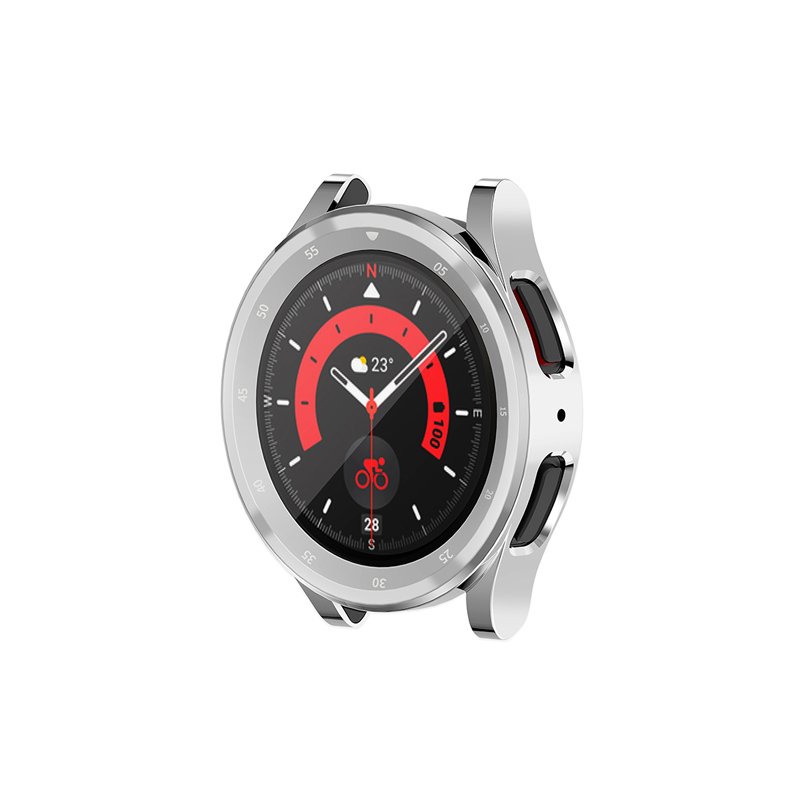 INF Etui ochronne TPU ze skalą do Samsung Galaxy Watch 5 Pro Srebro