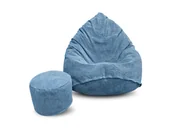 Pufy i podnóżki - Pufa sako XXXXL worek + gratis ontario niebieska - miniaturka - grafika 1