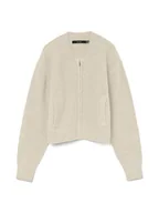 Swetry damskie - Vero Moda Kardigan w kolorze beżowym - miniaturka - grafika 1