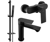 Zestawy baterii łazienkowych - Mexen Royo DQ72 zestaw prysznicowy, czarny - 72204DQ72-70 - miniaturka - grafika 1