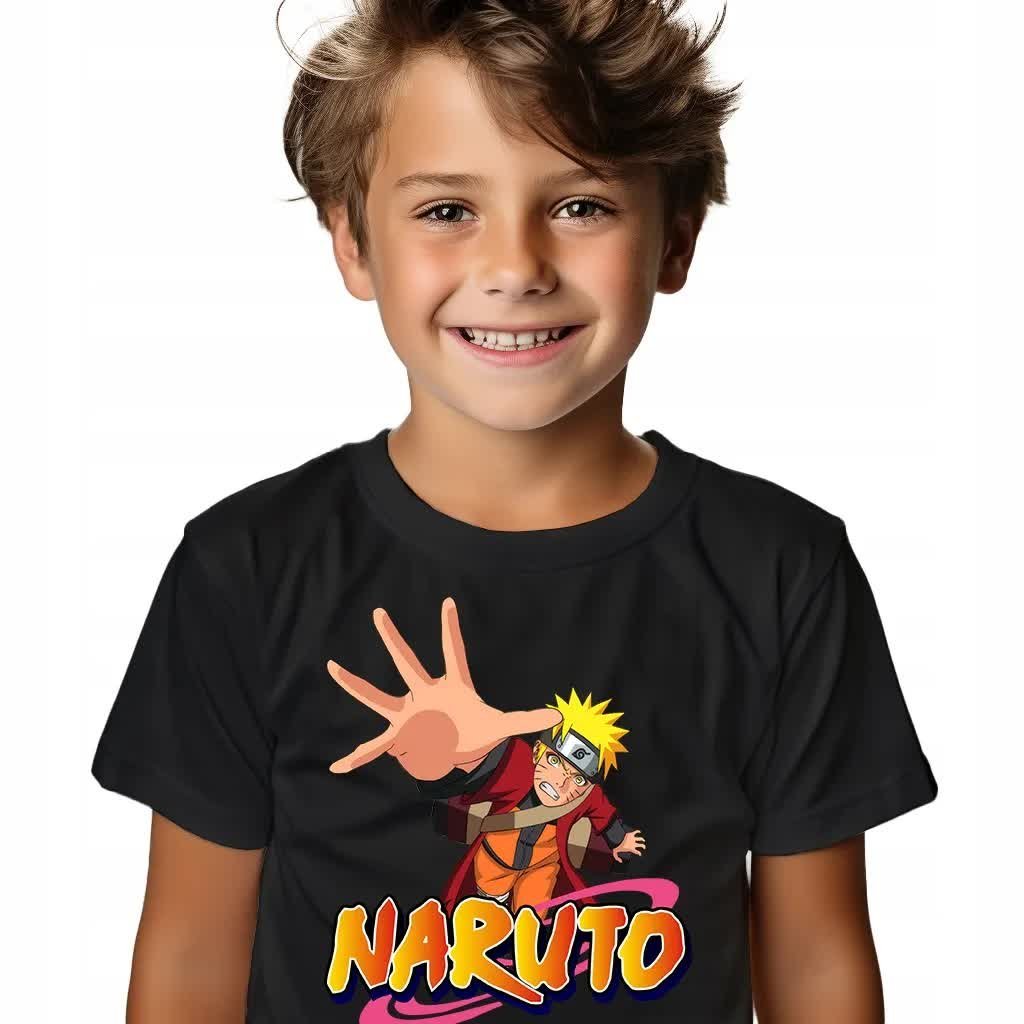 KOSZULKA T-SHIRT DZIECIĘCA CZARNY PREZENT NARUTO ROZMIAR 134 WIELE WZORÓW
