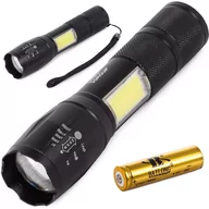 Latarki - BAILONG Latarka Taktyczna Led Cree Zoom XML T6 Cob - miniaturka - grafika 1