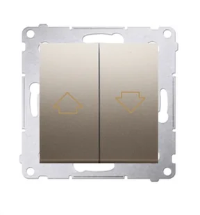 Kontakt Simon Przycisk żaluzjowy pojedynczy SIMON 54 złoty mat, metalizowany 16A - Wyłączniki światła i elektryczne - miniaturka - grafika 1