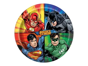 Justice League 9 cali talerz obiadowy [8 w opakowaniu] 49965 - Kinder party - miniaturka - grafika 1