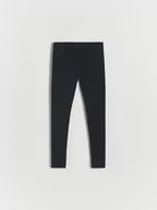 Spodnie i spodenki dla dziewczynek - Reserved - Bawełniane legginsy - czarny - miniaturka - grafika 1