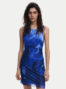 Desigual Sukienka codzienna Bratislava 25SWVK47 Niebieski Slim Fit - Sukienki - miniaturka - grafika 1