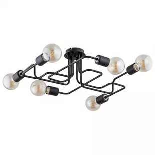 Alfa Plafon Hook 24746 oprawa sufitowa 6x60W E27 czarny - Lampy sufitowe - miniaturka - grafika 1