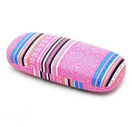 Akcesoria do okularów - Twarde etui na okulary różowe w orientalny wzór ET-111 - miniaturka - grafika 1