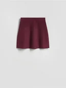 Spódnice - Reserved - Spódnica mini z wiskozą - ciemnofioletowy - miniaturka - grafika 1
