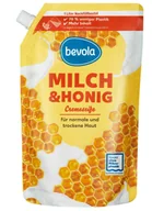 Mydła - Kremowe delikatne mydło w płynie do rąk Bevola mleko i miód zapas 1l - miniaturka - grafika 1