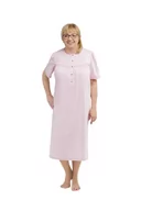 Bielizna nocna - Koszula nocna damska L różowa długa krótki rękaw bawełna dla babci mamy - miniaturka - grafika 1