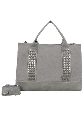 Fritzi Tote Bag Limited Rivet Canvas Shopper, torebka na ramię, wegańskie wzornictwo z nitami, damska torba na zakupy z szerokim paskiem i zamkiem błyskawicznym, 29,5 x 40 x 14 cm, piaskowo-beżowa