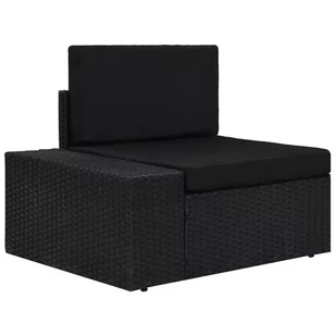 vidaXL Modułowe siedzisko narożne prawy podłokietnik, rattan PE czarne - Meble modułowe i akcesoria - miniaturka - grafika 1